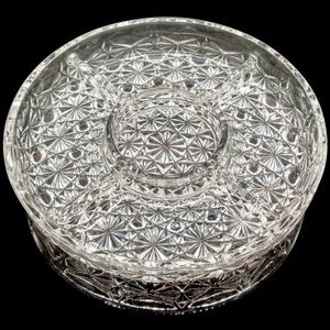 Vintage German Lead Crystal Divided Serving Tray / Platter, 5 Sections